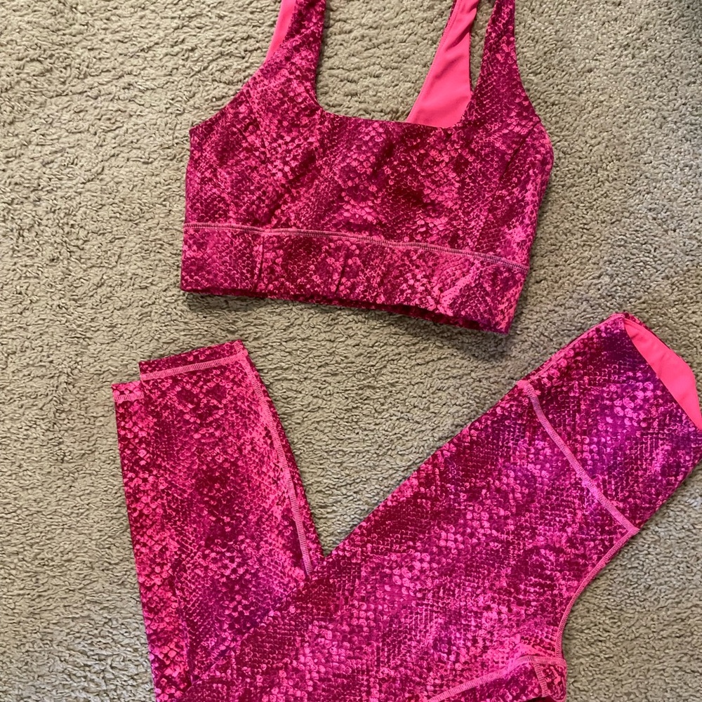 IVL Pink Snake Print Activewear Set